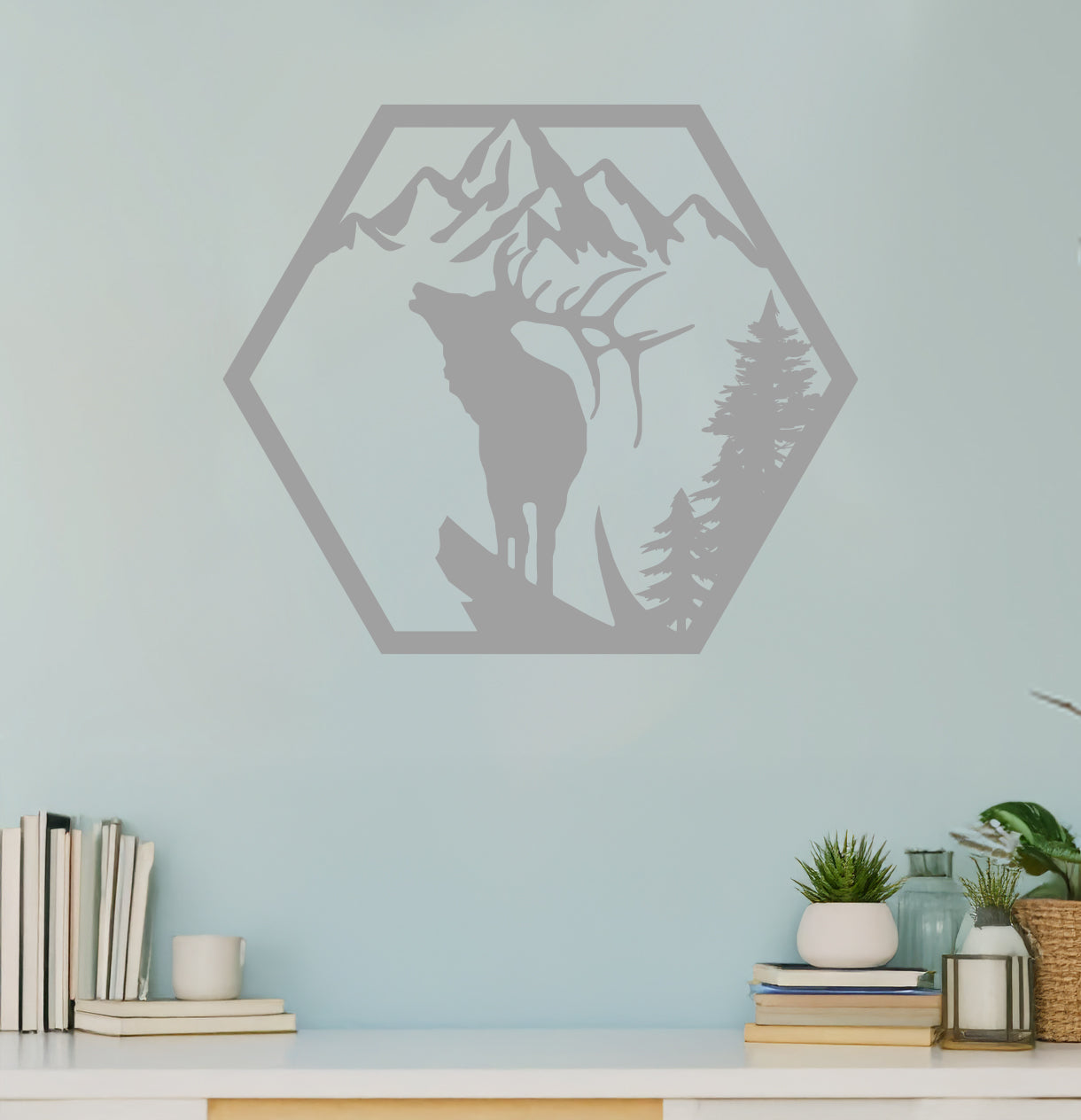 Deer on a Mountain Cliff Sign