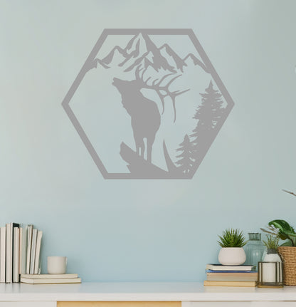 Deer on a Mountain Cliff Sign