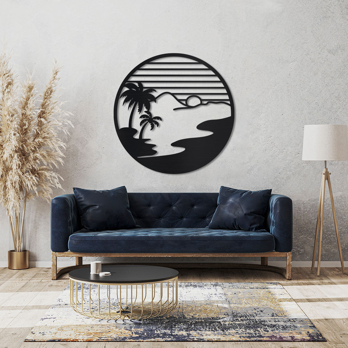 Island Sunset Circle Sign