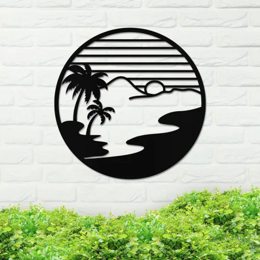 Island Sunset Circle Sign