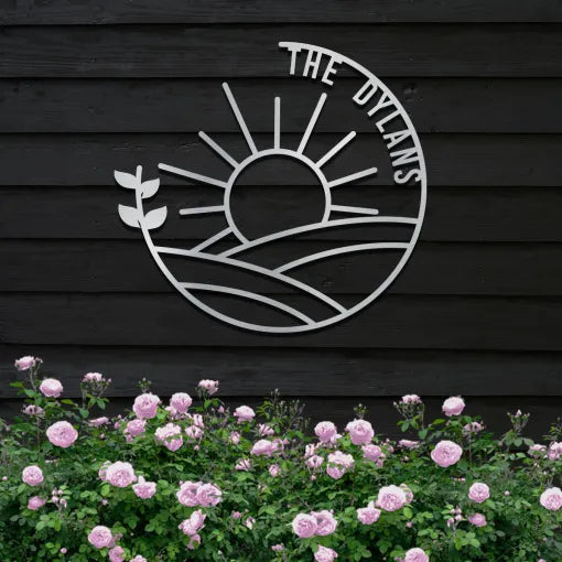 Island Sunset Vine Circle Name Sign