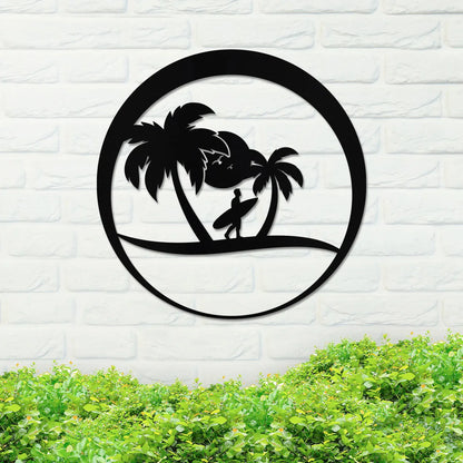 Island Surfer Circle Sign