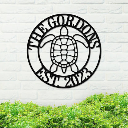 Sea Turtle Family Name Sign