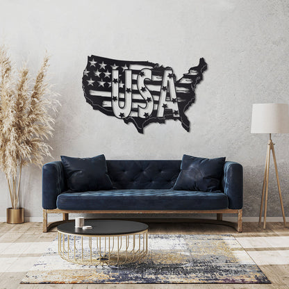 USA Flag in Country Sign