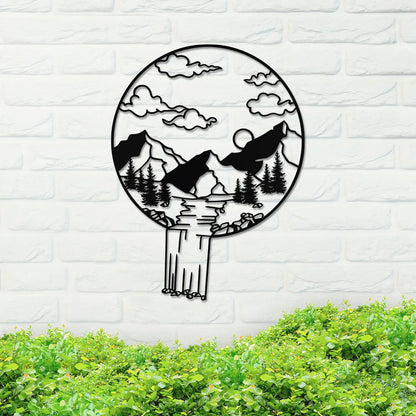 Mountain Landscape in Circle Sign