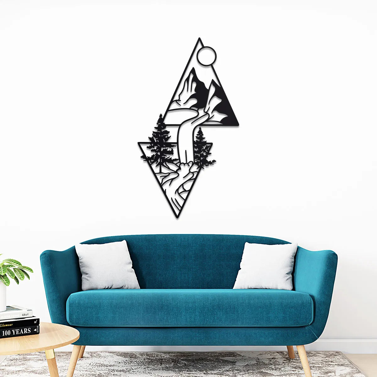 Mountain Landscape in Triangles Sign