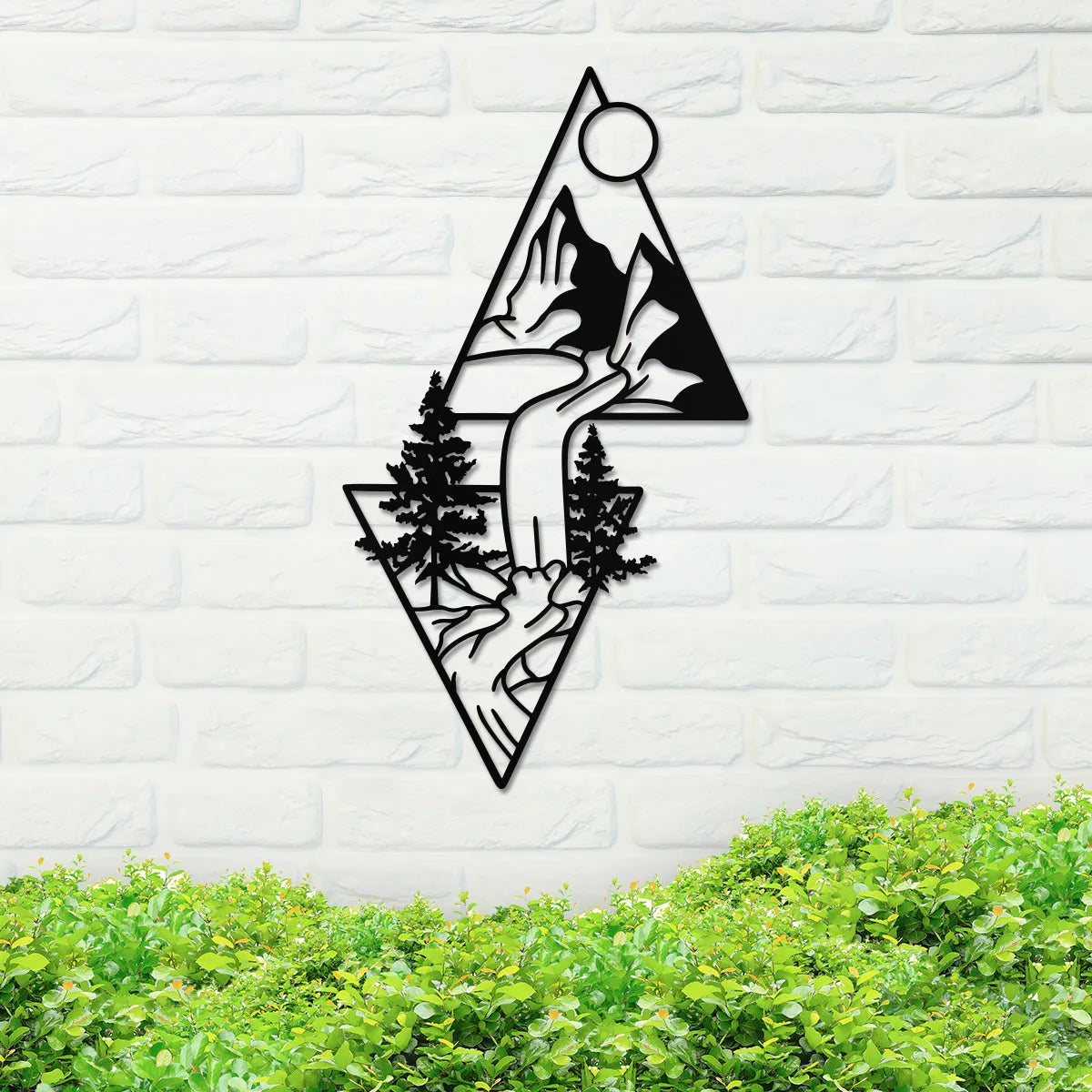 Mountain Landscape in Triangles Sign