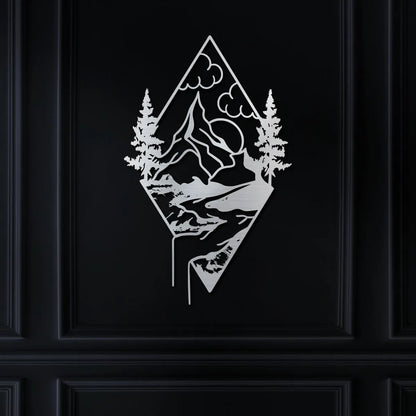 Mountain Landscape in a Diamond Sign