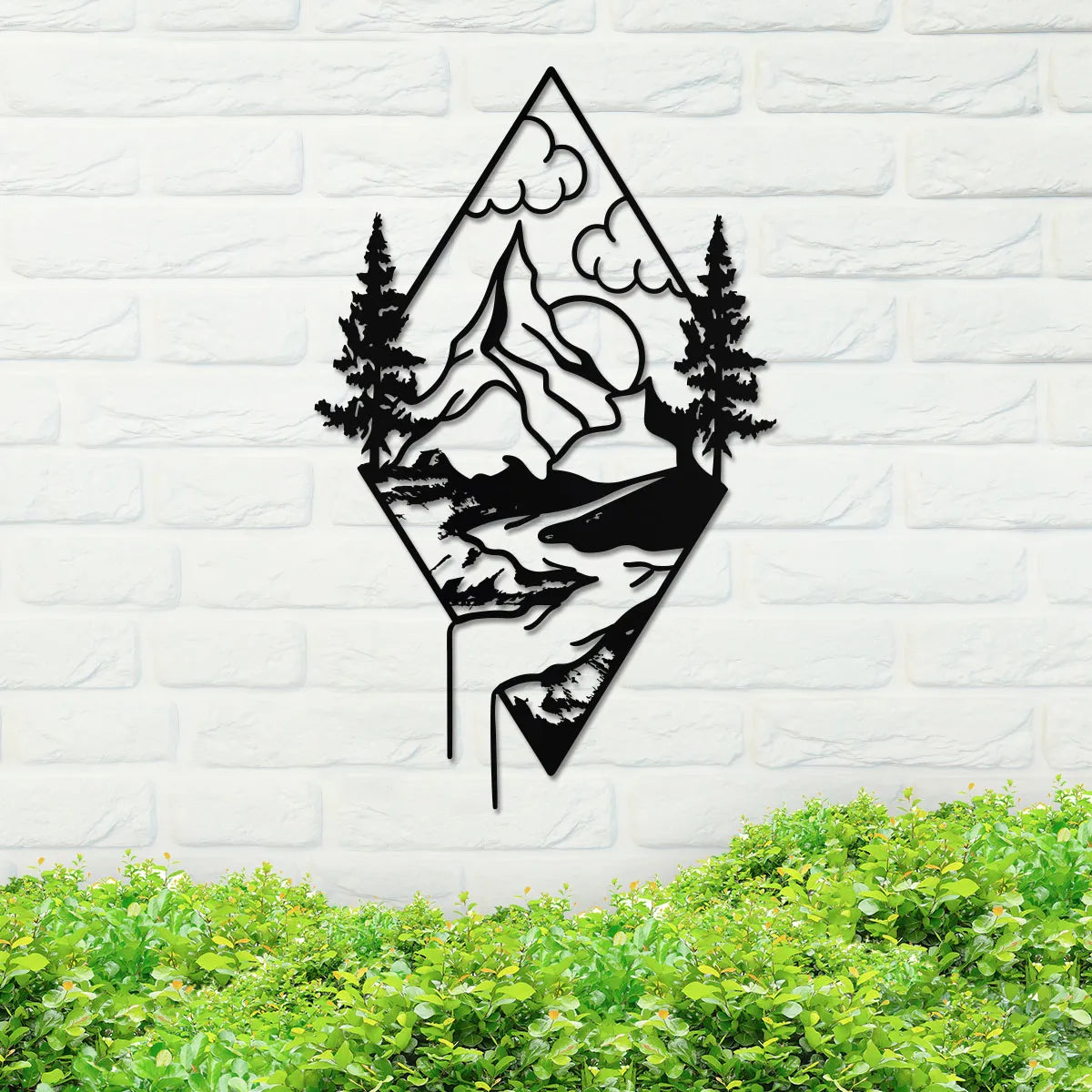 Mountain Landscape in a Diamond Sign