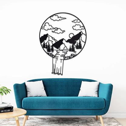 Mountain Landscape in Circle Sign