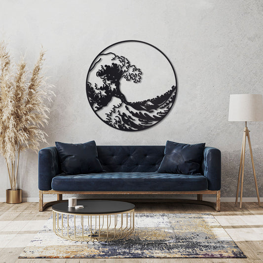 Ocean Waves in Circle Sign