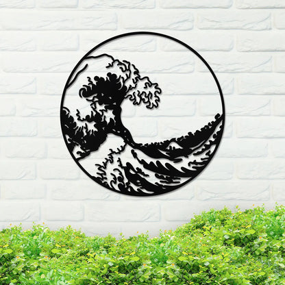 Ocean Waves in Circle Sign