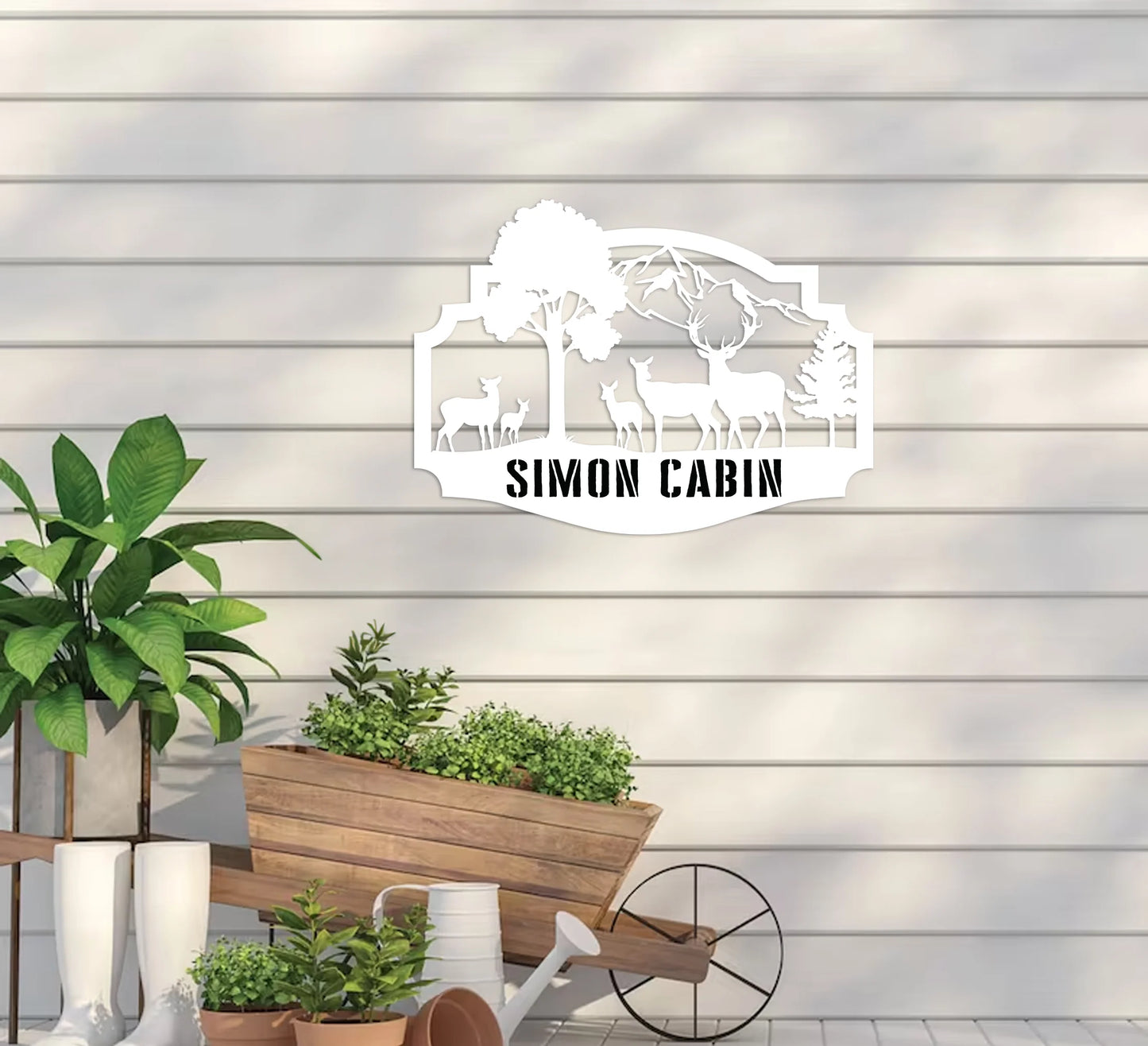 Forest Cabin Sign w/ Name