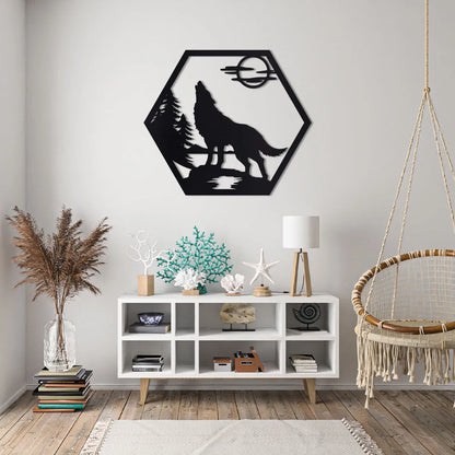 Howling Wolf in Nature Sign