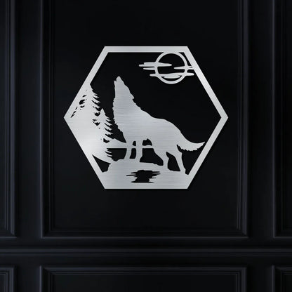 Howling Wolf in Nature Sign