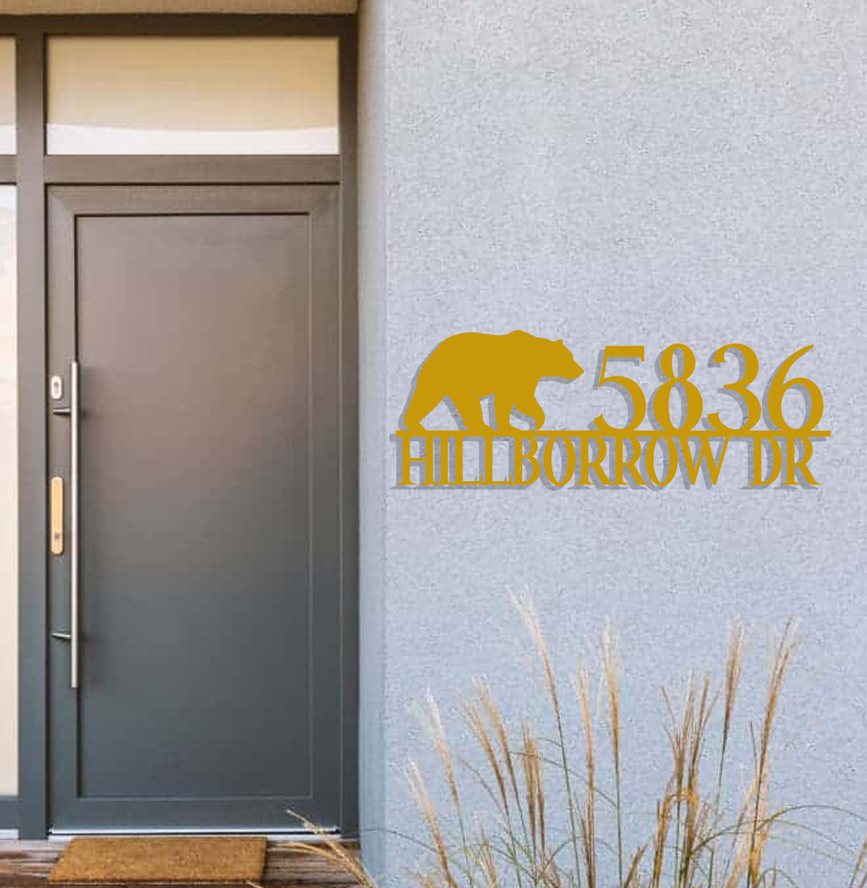 a door with a sign that says 3508 hillbrown dr