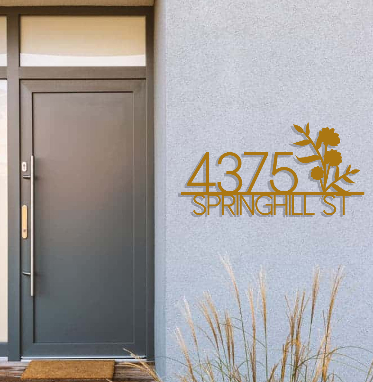 a door with a sign that says 437 springhill st