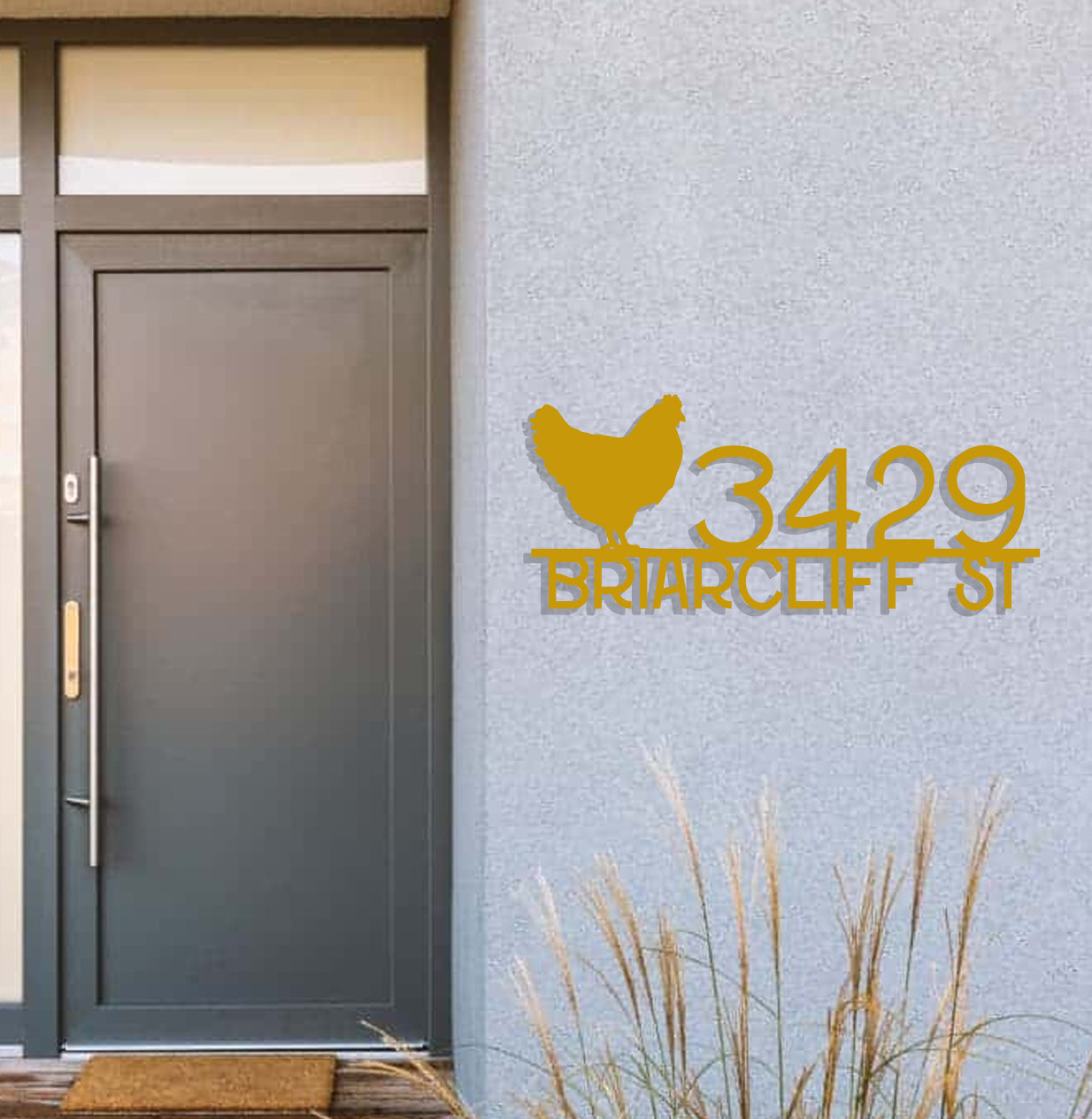 a door with a sign that says 3241 brancoff st