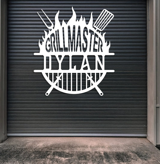 a grill with the words grillmaster ryan on it