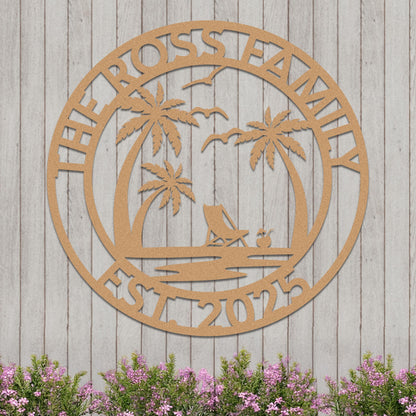 Custom Island Vacation Sign w Year