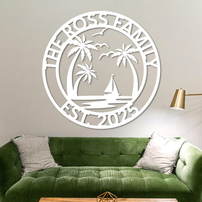 Custom Island Welcome Sign w Established Year