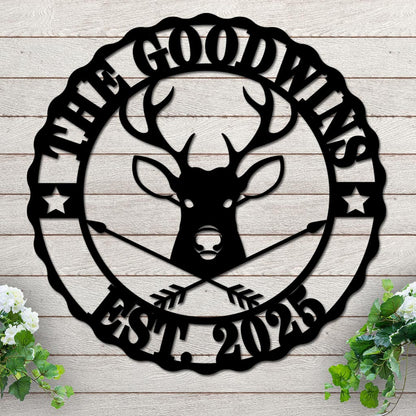 Custom Name and Est Date with Deer Design