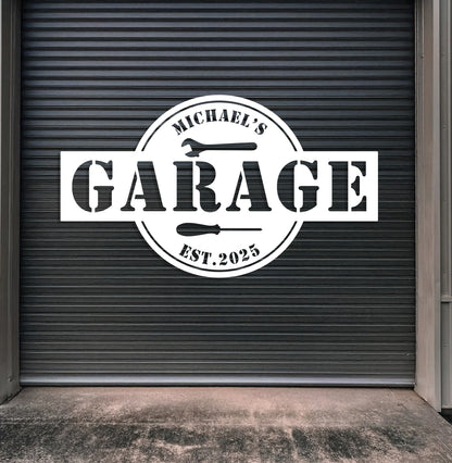 a garage door with the words garage on it