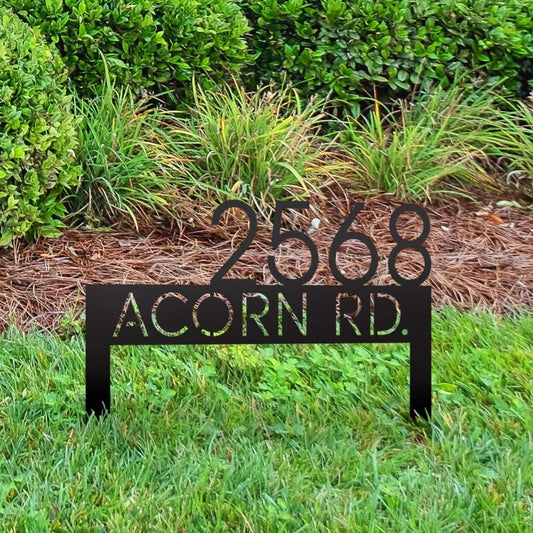 Modern Metal Address Yard Sign