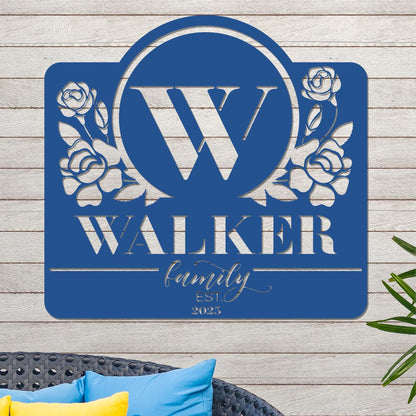 Initial Family Name and Established Year with Roses