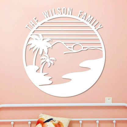 Island Sunset Circle Name Sign