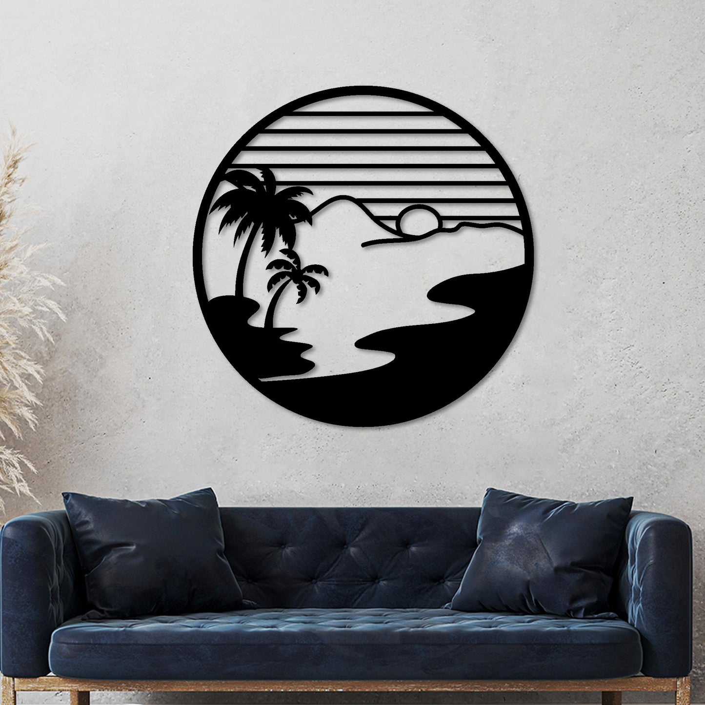 Island Sunset Circle Sign