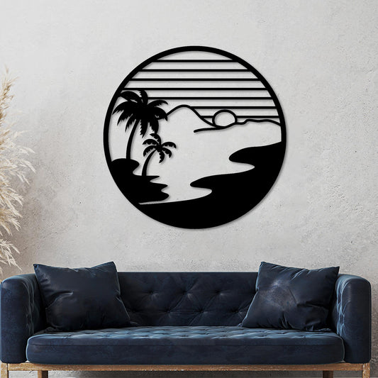 Island Sunset Circle Sign