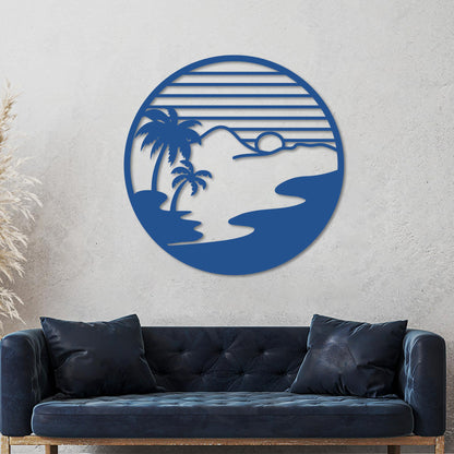 Island Sunset Circle Sign