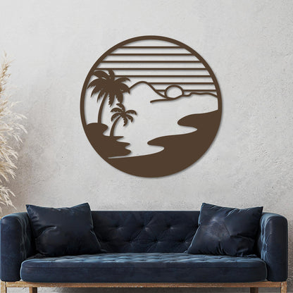Island Sunset Circle Sign