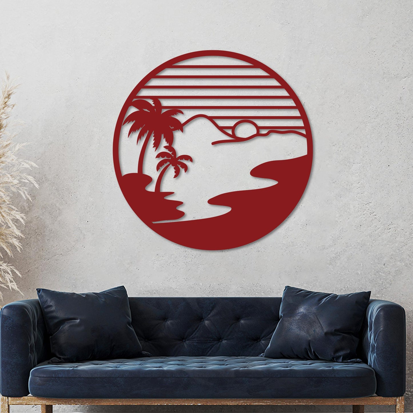 Island Sunset Circle Sign