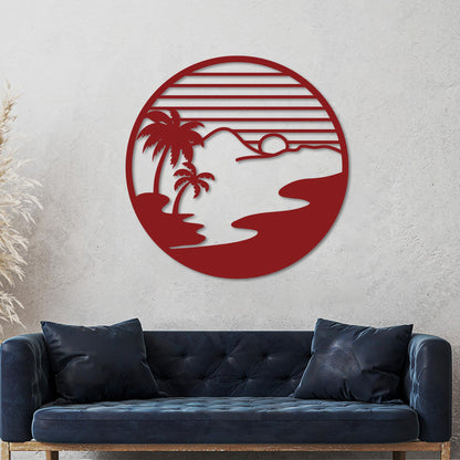 Island Sunset Circle Sign