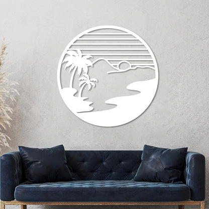 Island Sunset Circle Sign