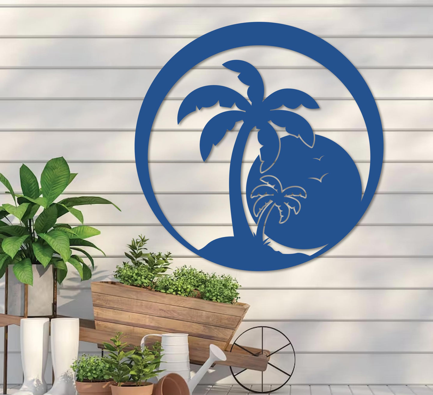 Island Sunset Palm Sign