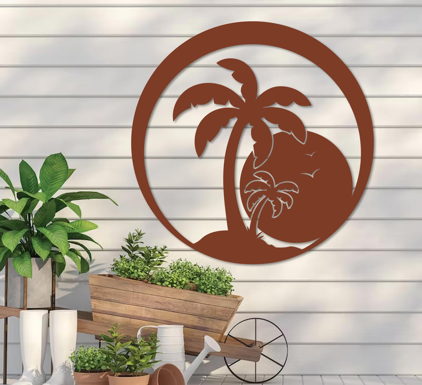 Island Sunset Palm Sign