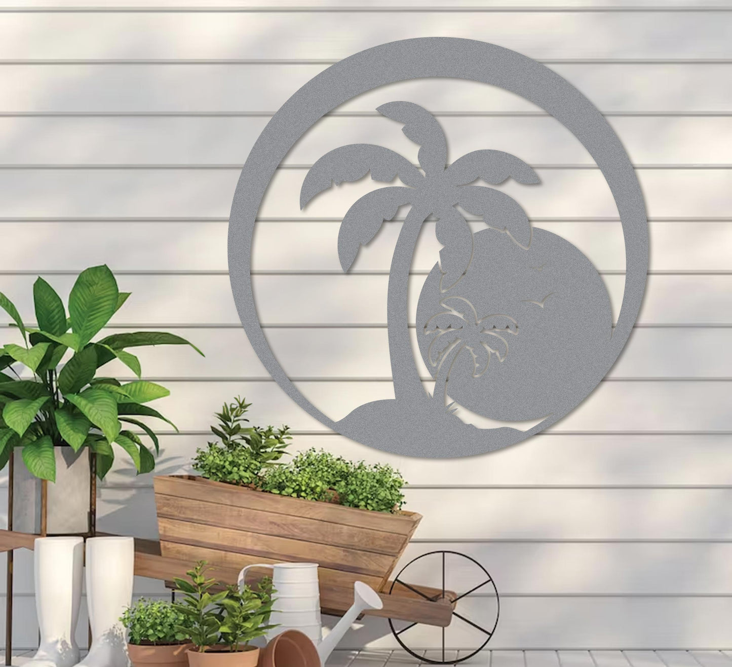 Island Sunset Palm Sign