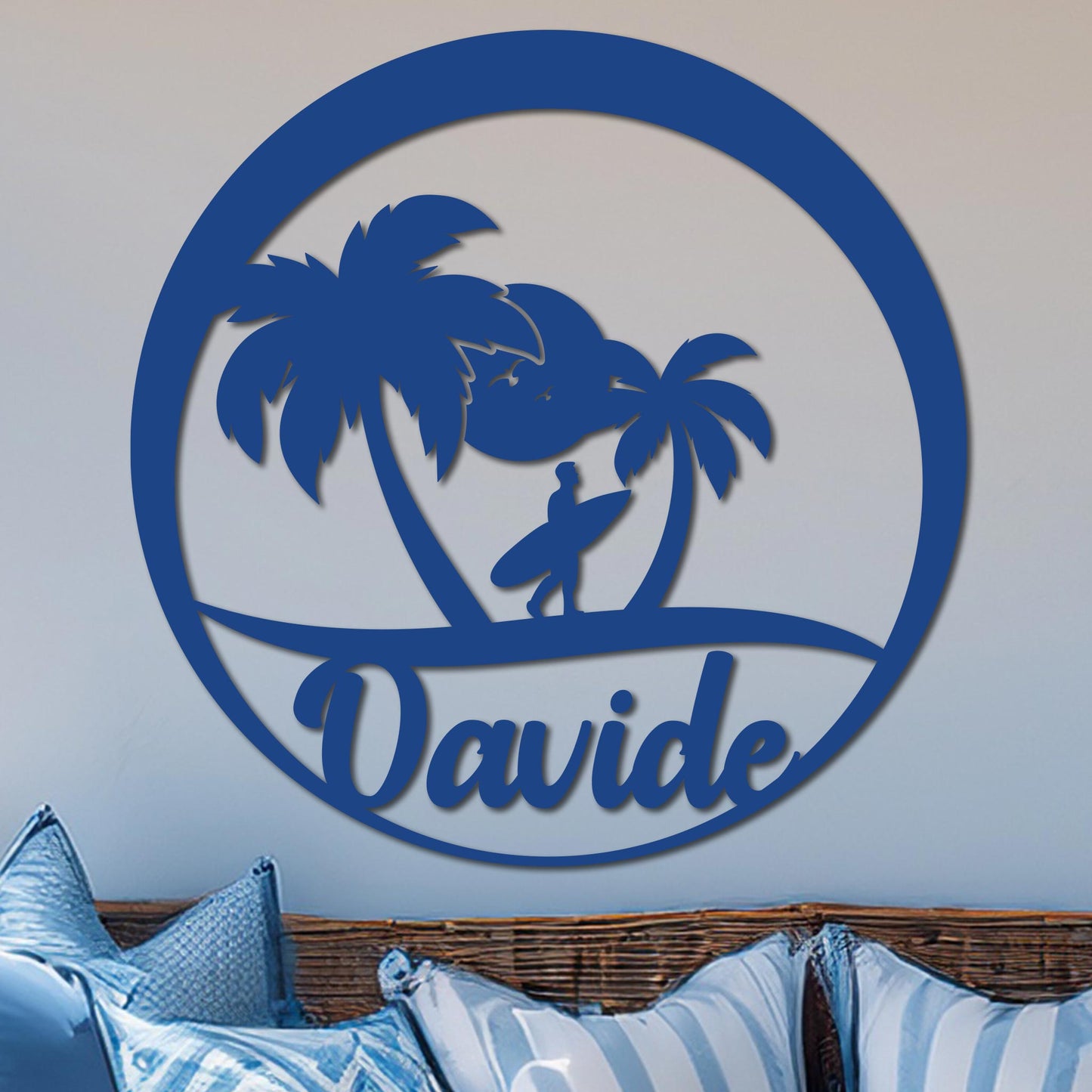 Island Surfer Circle Name Sign