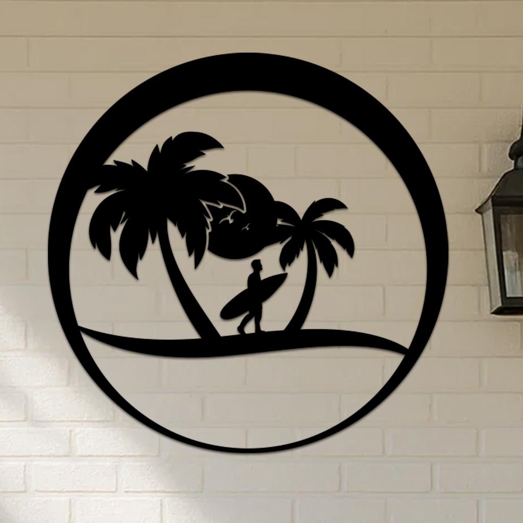 Island Surfer Circle Sign