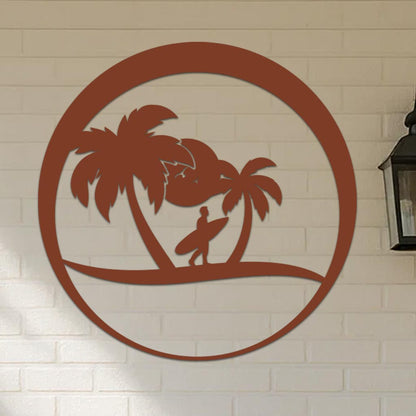 Island Surfer Circle Sign