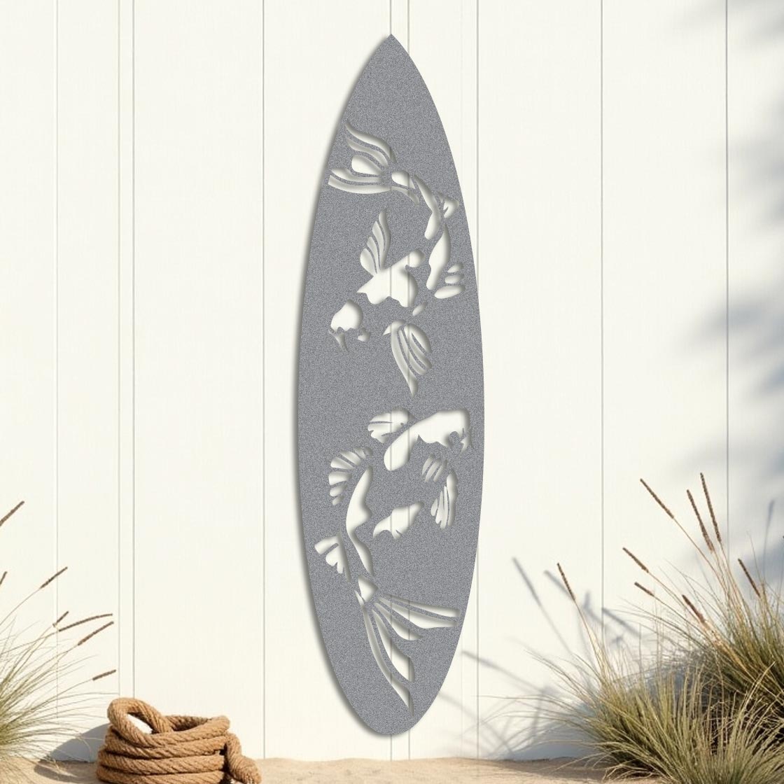 Koi Fish Twice Surfboard Sign