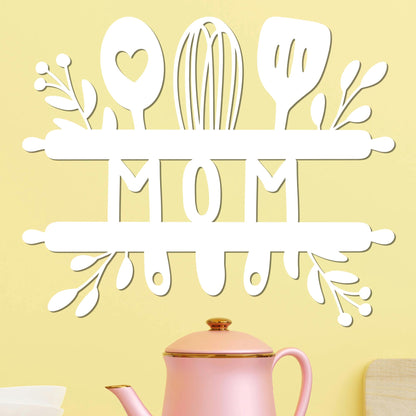 Mom Sign w Kitchen Utensils
