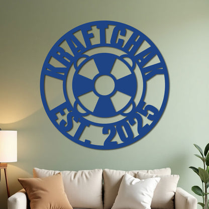 Nautical Life Ring Family Established Sign