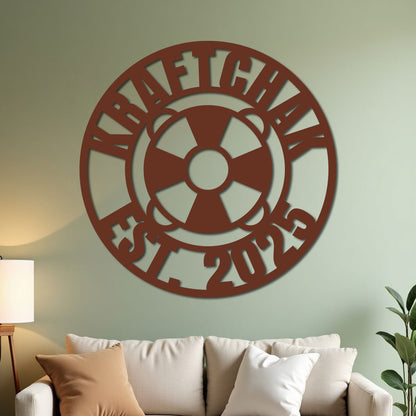 Nautical Life Ring Family Established Sign