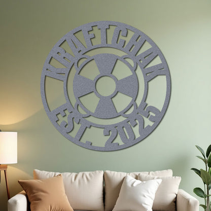 Nautical Life Ring Family Established Sign
