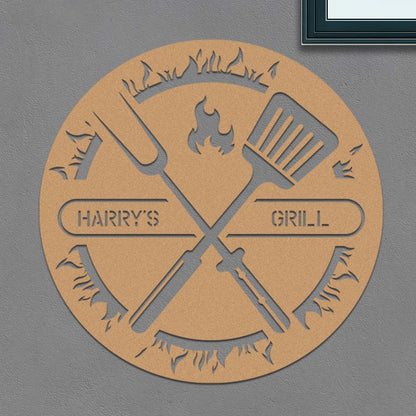 Personalized Grill Sign in Circle