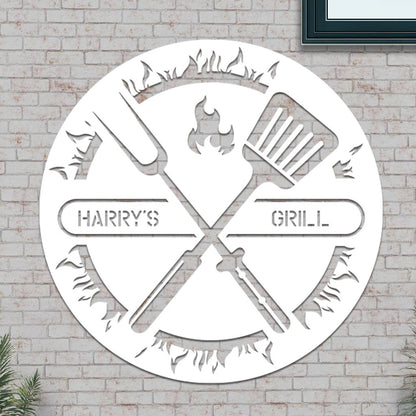 Personalized Grill Sign in Circle